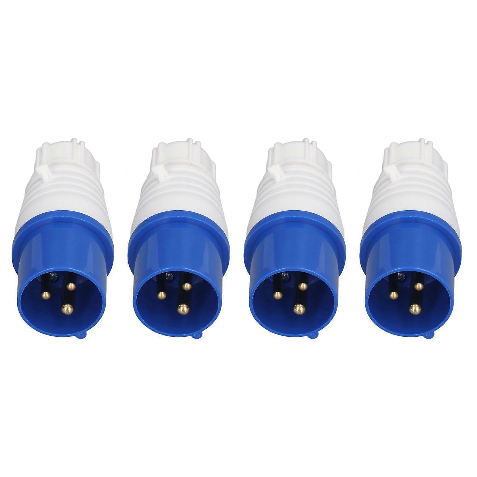 4Pcs 16A 250V 3 Pin Industrial Plug with IP44 Weatherproof Outdoor Caravan and Workshop Socket