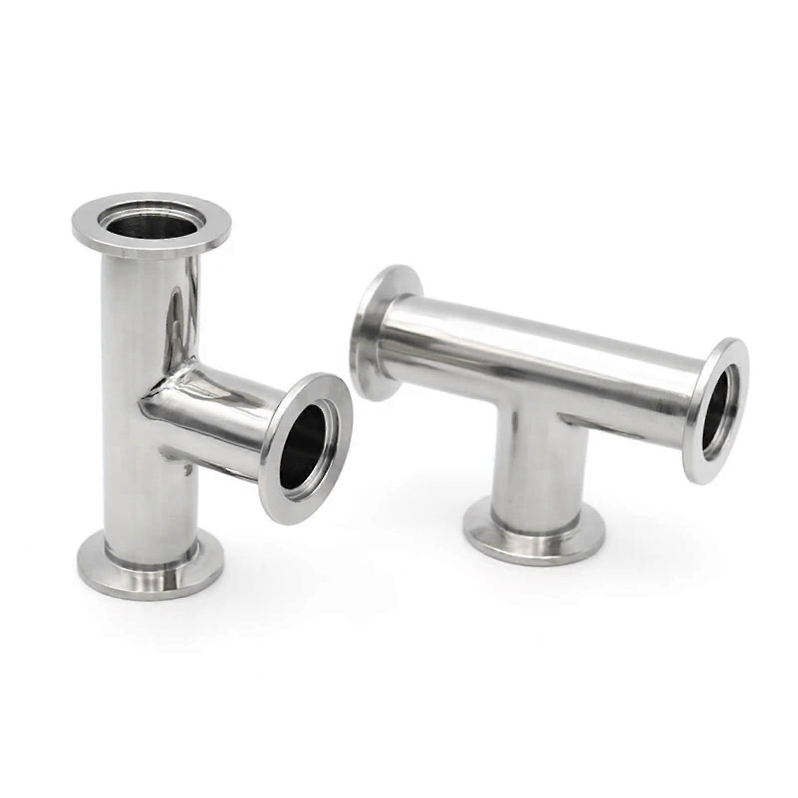 KF40 Stainless Steel Vacuum Equal Tee Tri Clamp Flange Fitting for Secure LeakProof Connection