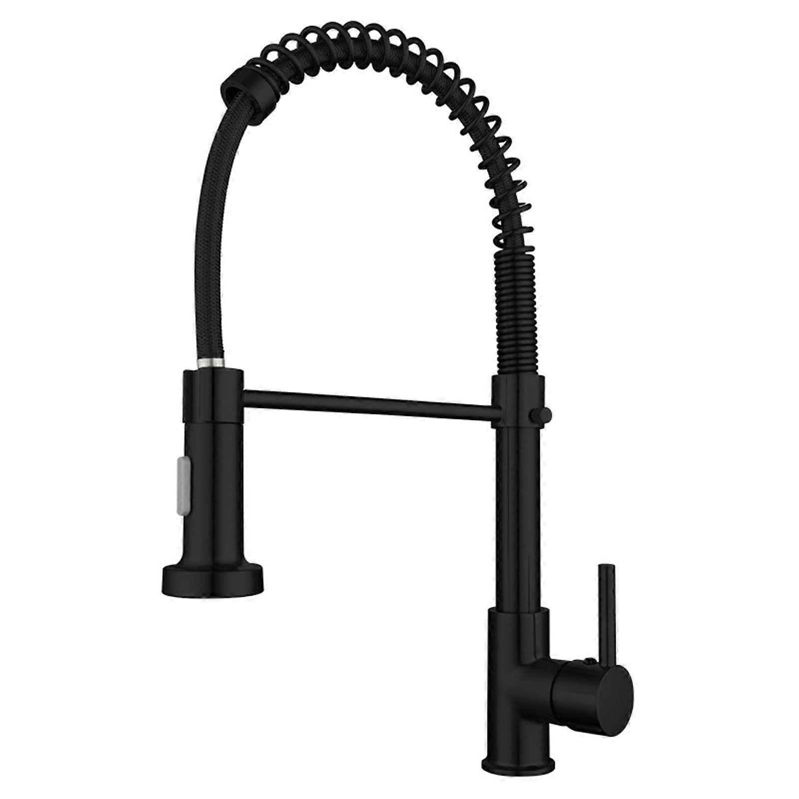 Black Kitchen Faucet with Pull Down Sprayer, 360° Swivel Matte Black Single Handle Design