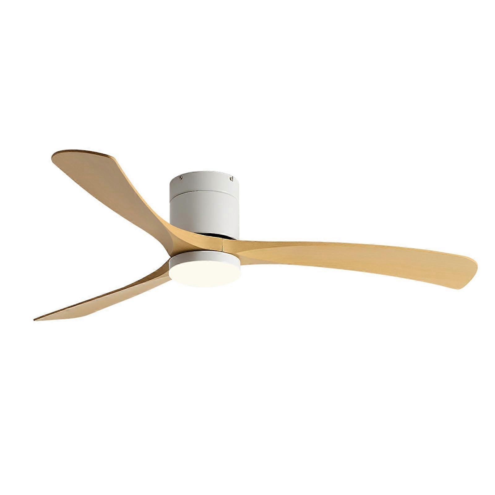 Flush Mount Ceiling Fan with Lights and Remote, Quiet Motor, 3 Color LED, 6 Speeds, Timer