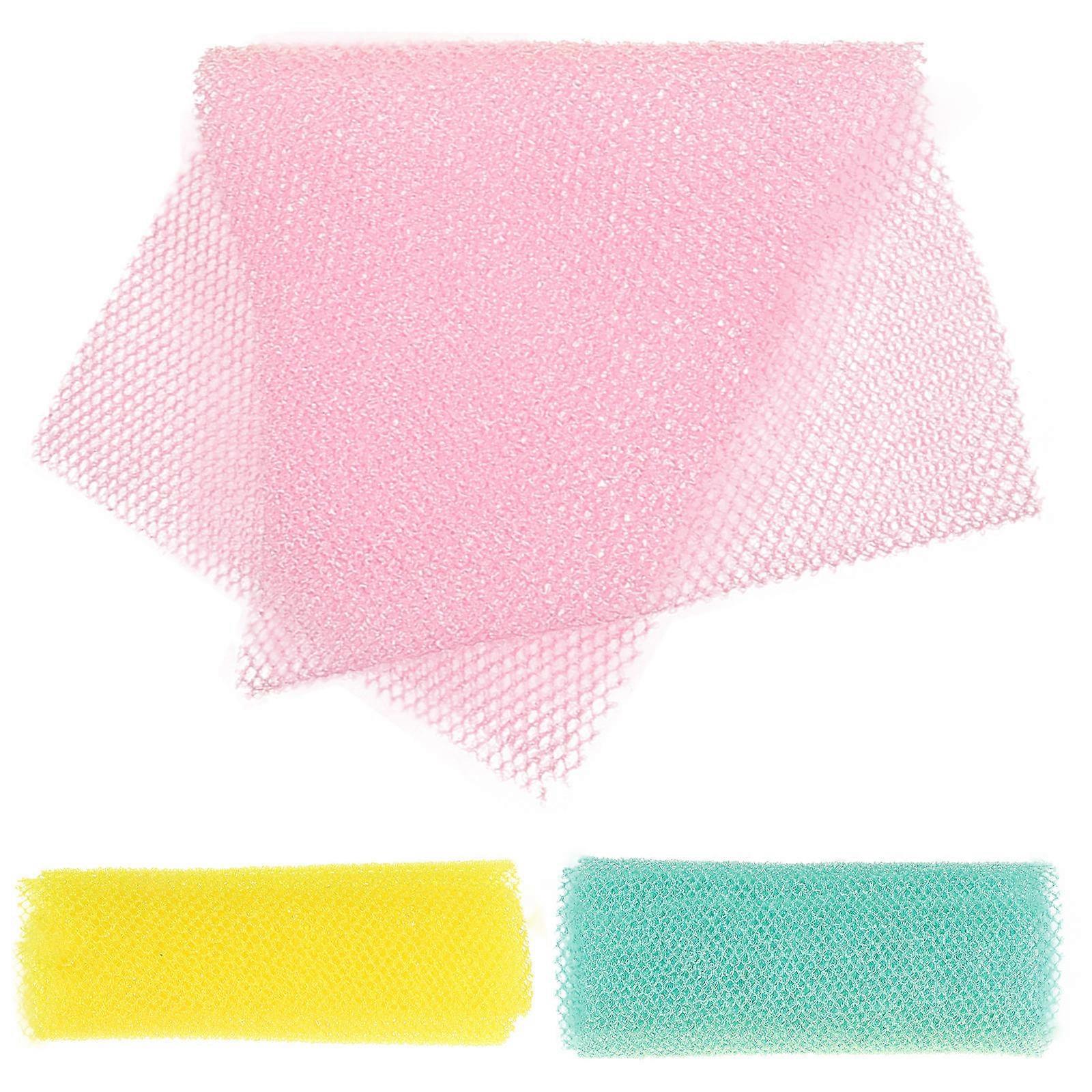 Back Scrubber Bath Net African Exfoliating Tool for Shower 3Pcs Set