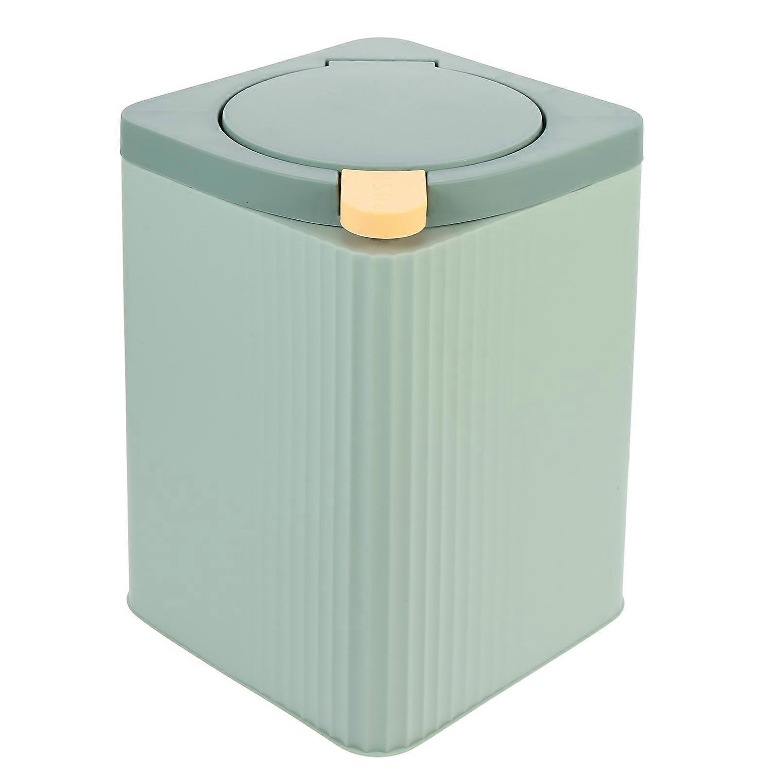 Garbage Can Kitchen Trash Bin Press-type Design Household Users Green 27X19X19CM Multi-functional Organization 1Set