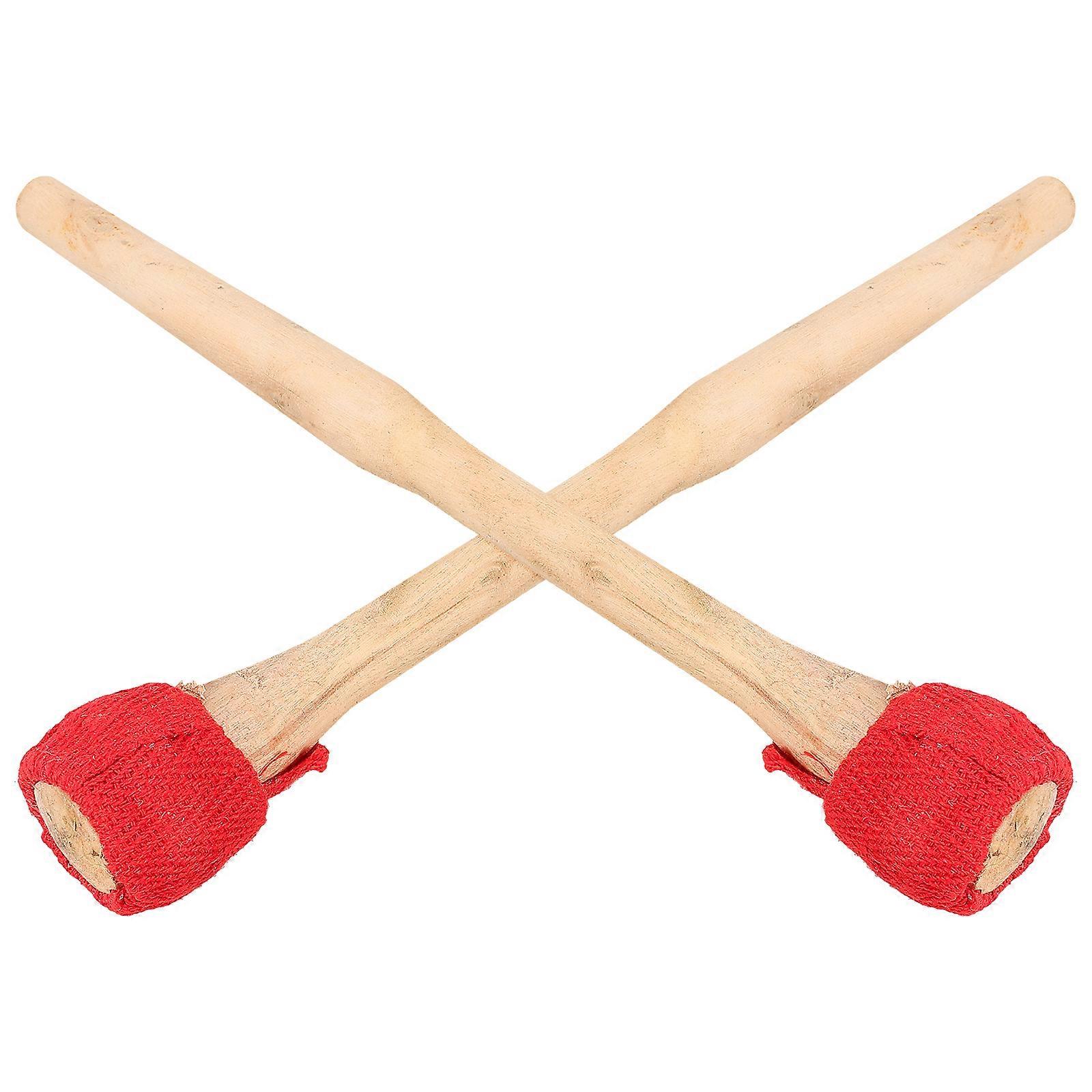 Small Mallet Percussion Gong Drumsticks 2Pcs Wooden Handle