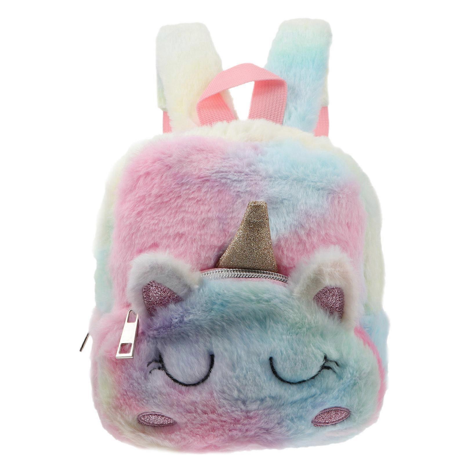 Colorful Plush Backpack for Storage with Large Capacity