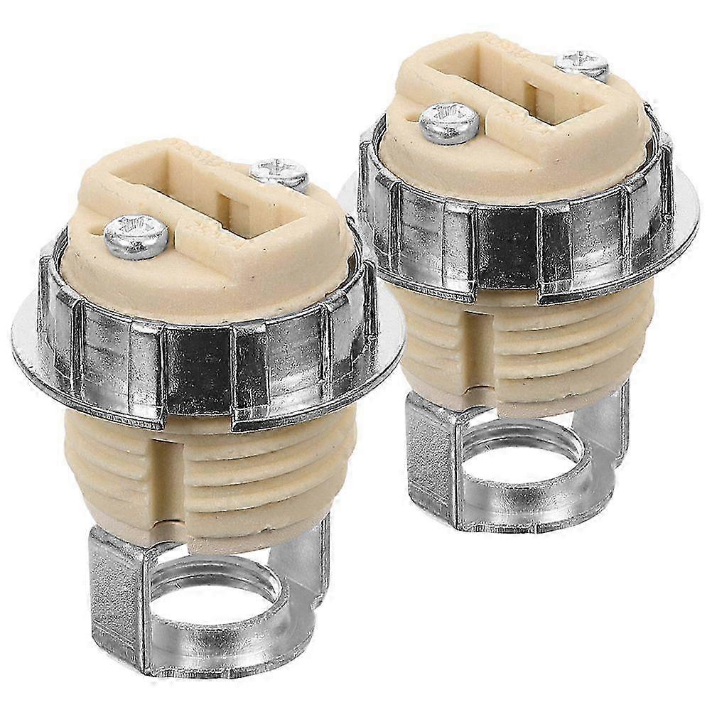 2pcs Ceramic G9 Light Threaded Socket Screw-in Light Bulb Socket Light Bulb Holder Replacement 26s