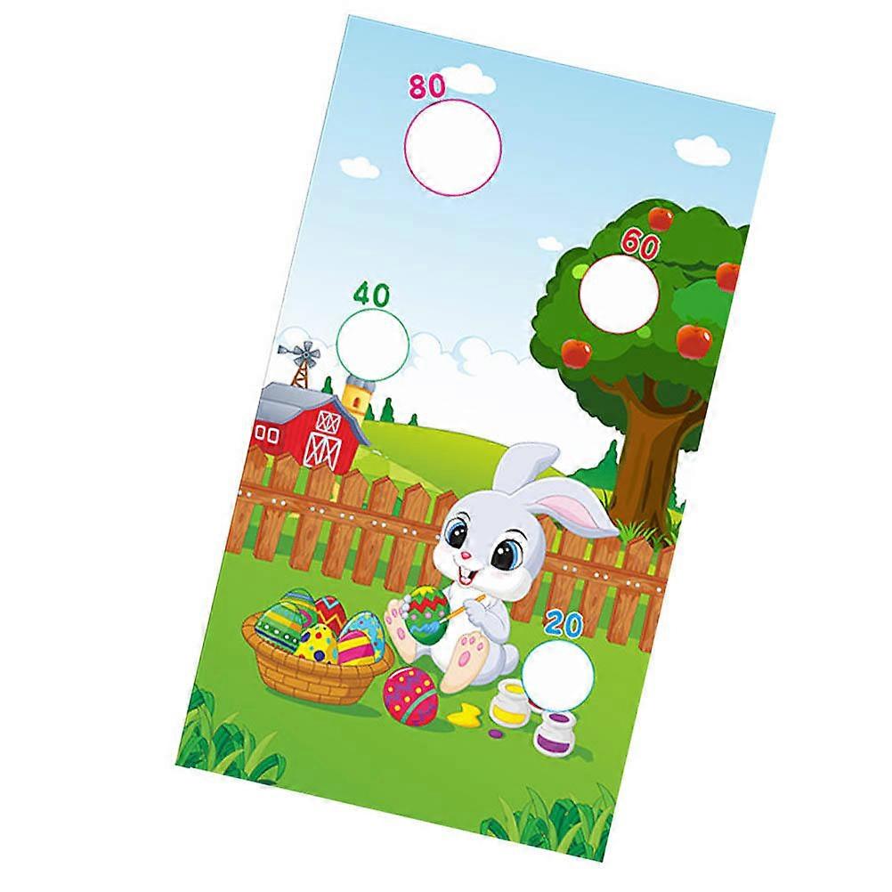 Easter Toss Game Banner Cartoon Bunny Pattern for Playing Use 1Pcs