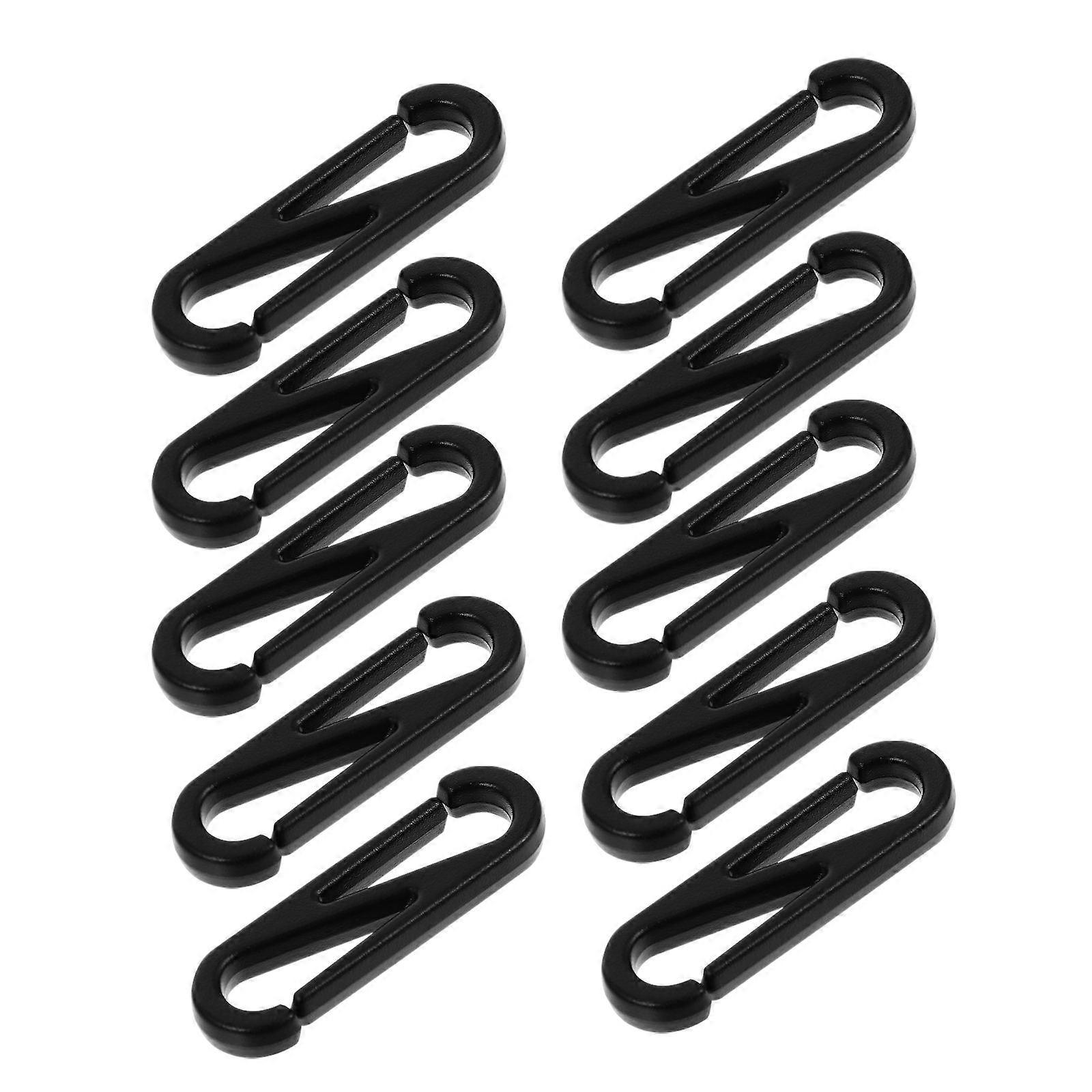 Lobster Clasp Plastic Hook Buckle for Storage Use 100Pcs Black Snap Clips