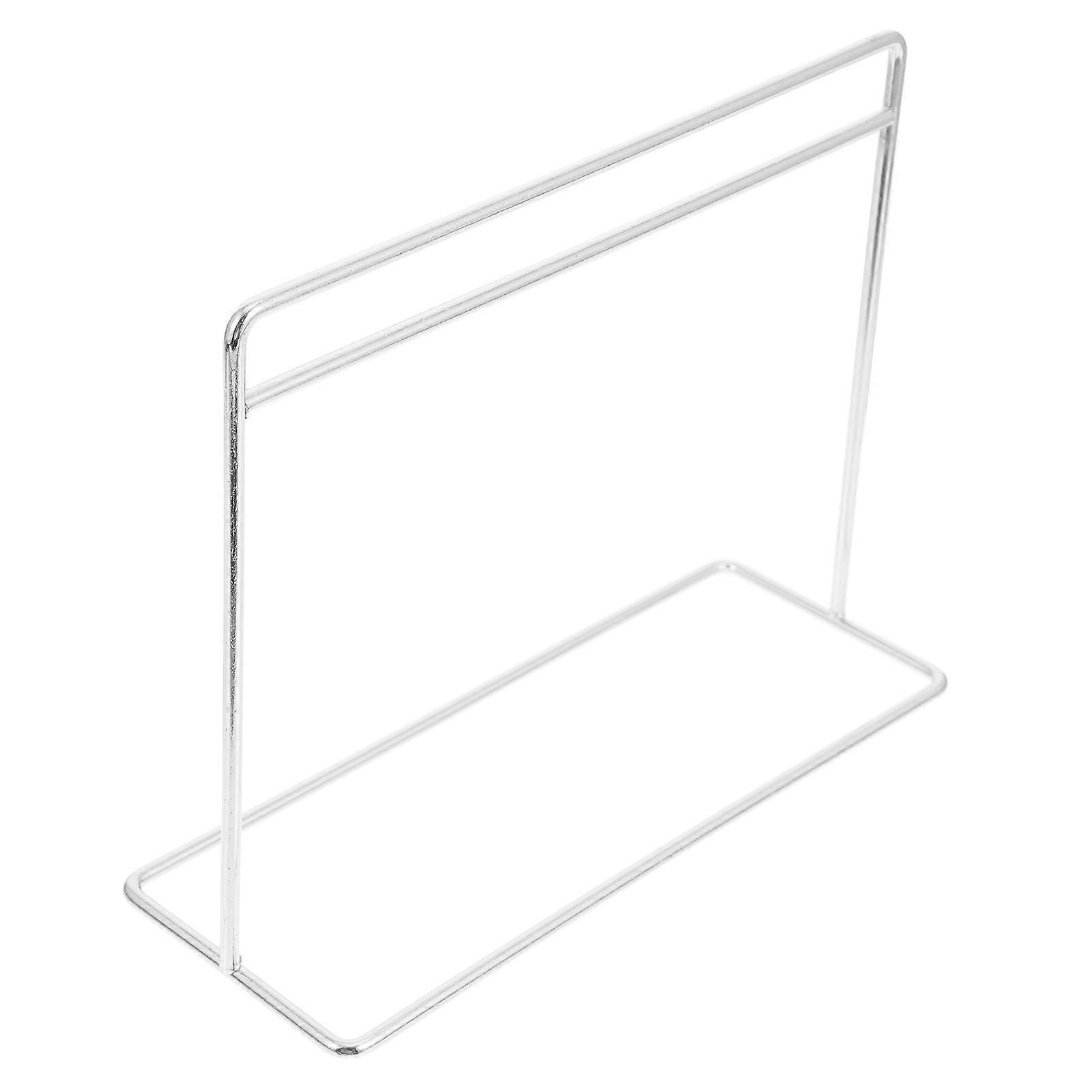 Small Doll House Rack Mini Clothes Display for 2Pcs Silver Decor