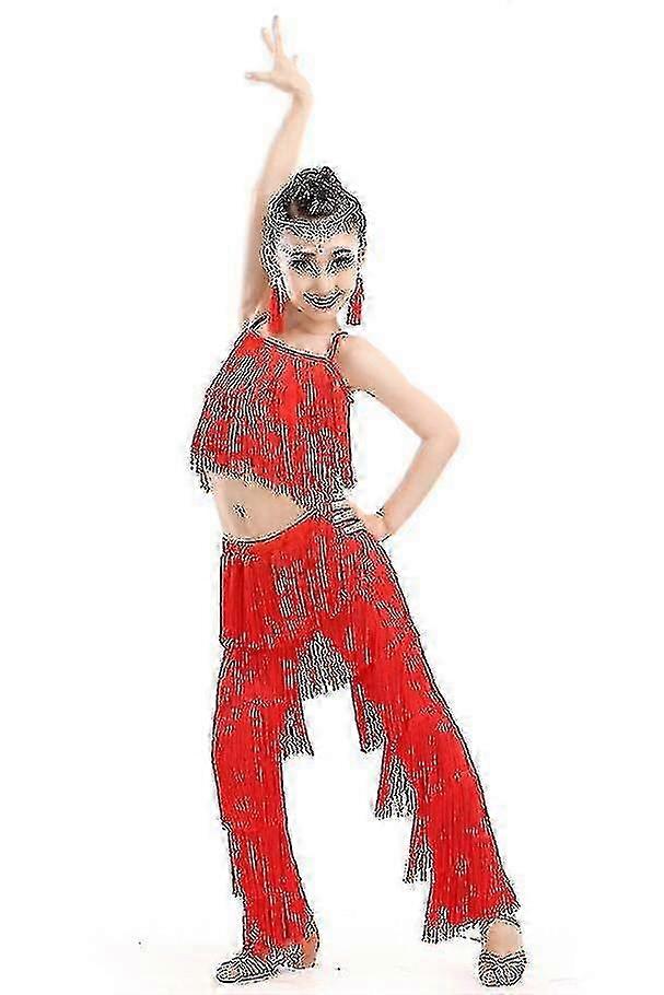 2026 Samba Tassel Latin Dancewear Costumes Girls Salsa Ballroom Fringe Trim  Dance Topsamp;pants Costume Adult Ballroom Dancing Dress | Fruugo NO