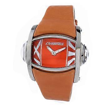Chronotech Orange Äkta Läder Eller Läderimitation CT7681M-06 Damklocka