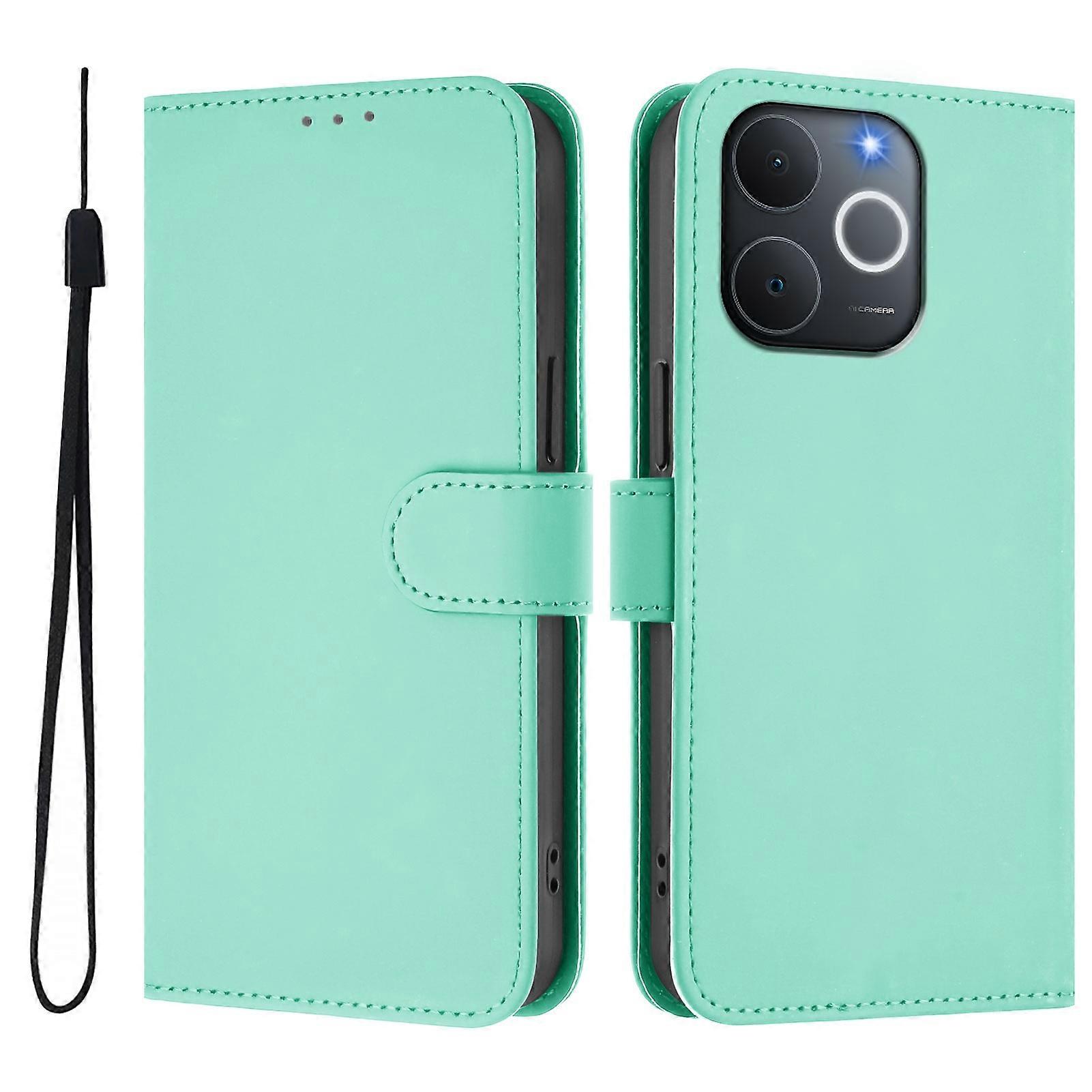 For Realme Note 70 4G Case Solid Color Wallet Leather Phone Cover with Strap