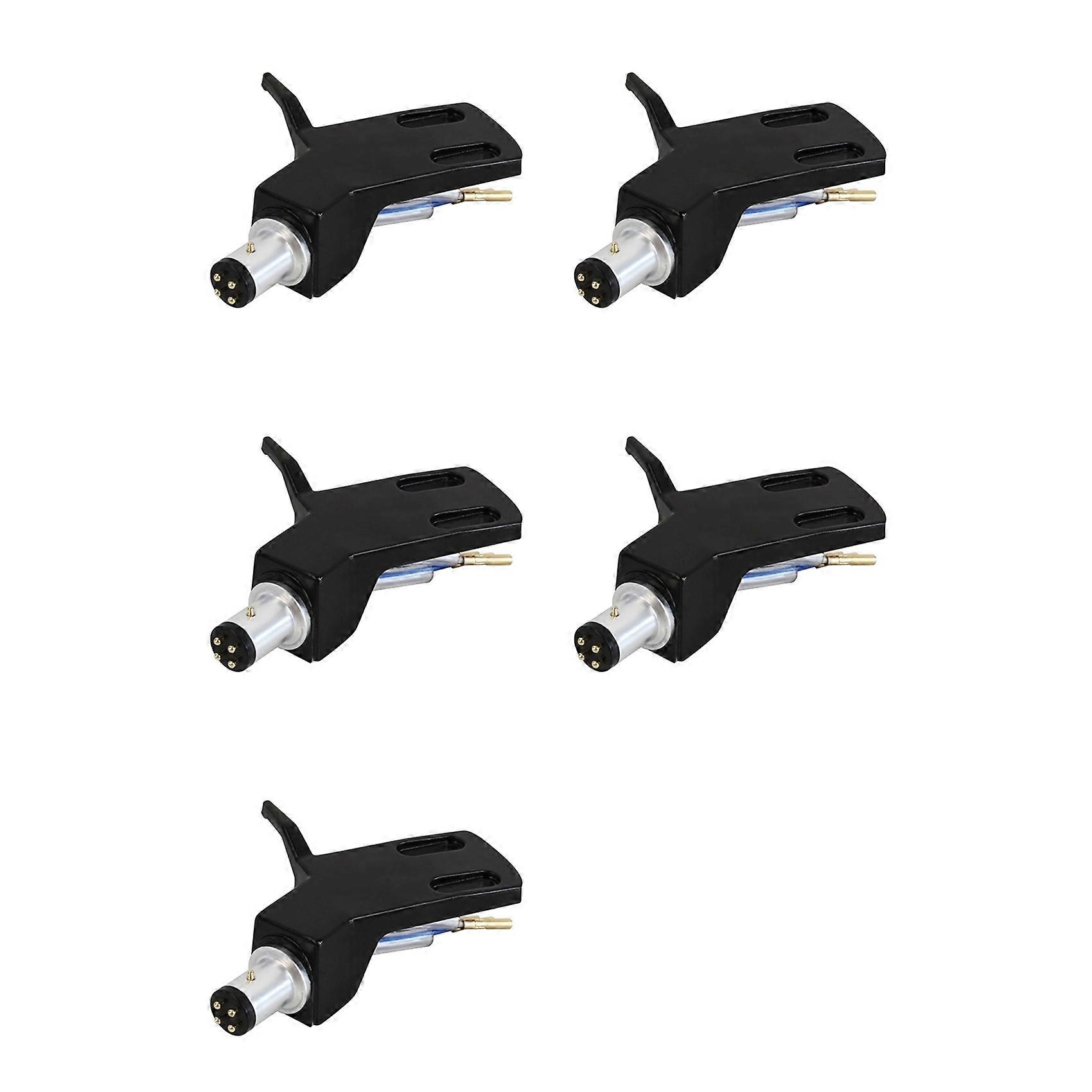 5X Turntable Headshell Aluminium Alloy Headshell Record Turntable Needle Replacement Phono Stylus Cartridges Rack Black