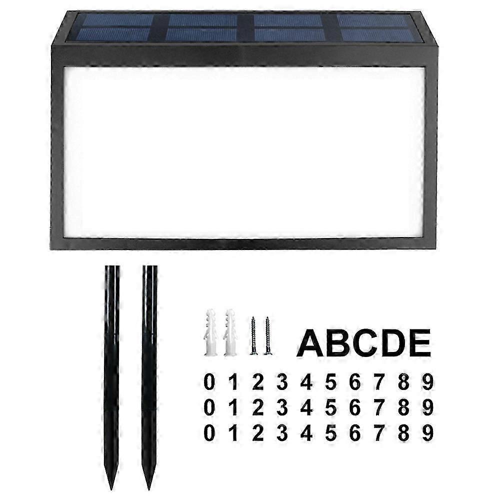 Solar House Number Sign with Stakes for Yard