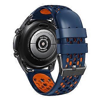 For Samsung Galaxy Watch3 45mm/Huawei Watch GT 3 Pro 46mm Watch Band 22mm Dual Color Silicone Wrist 