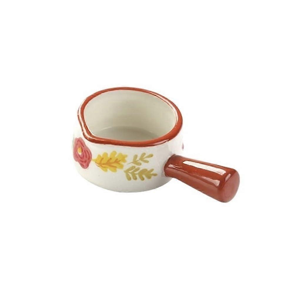 Gravy Boat Ceramic Sauce Pitcher with Handle Red HandPainted Large Volume Elegant Serving