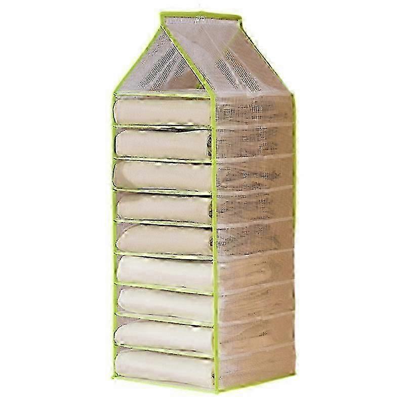 PVC wardrobe storage shelves 9-shelf hanging organiser type C