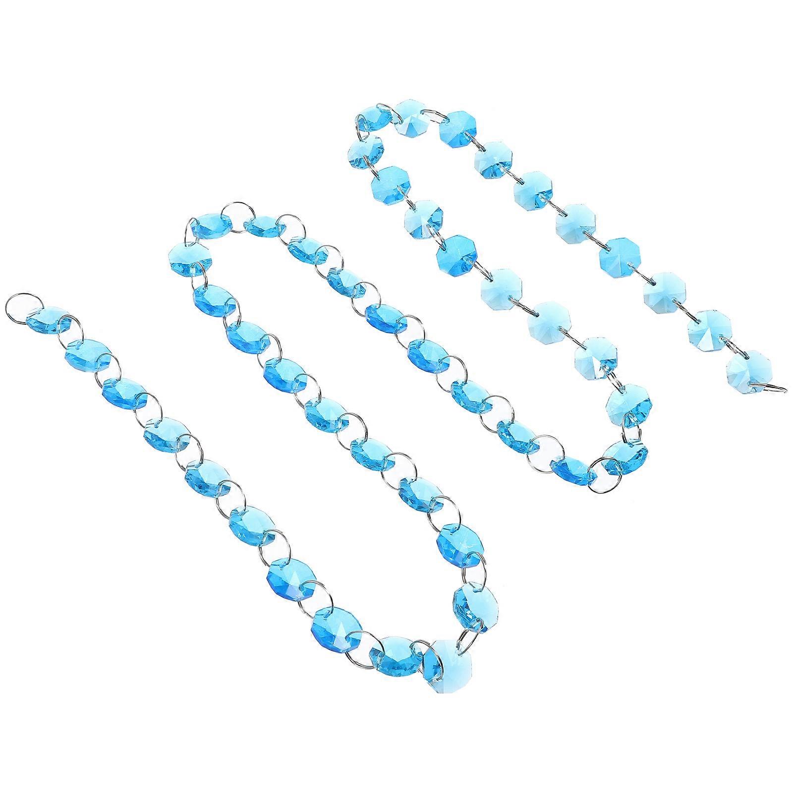 Hanging Beads String Octagon Glass Beads Chain for Decor 5Pcs Set