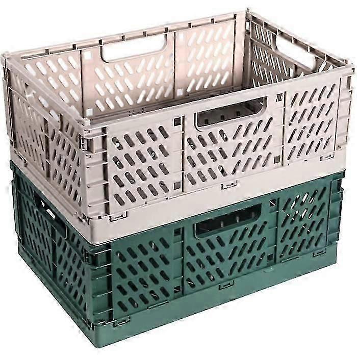 Foldable Plastic Storage Boxes, For Fruits, Foldable Storage Basket, Plastic Basket, Transport Boxes 2Pcs
