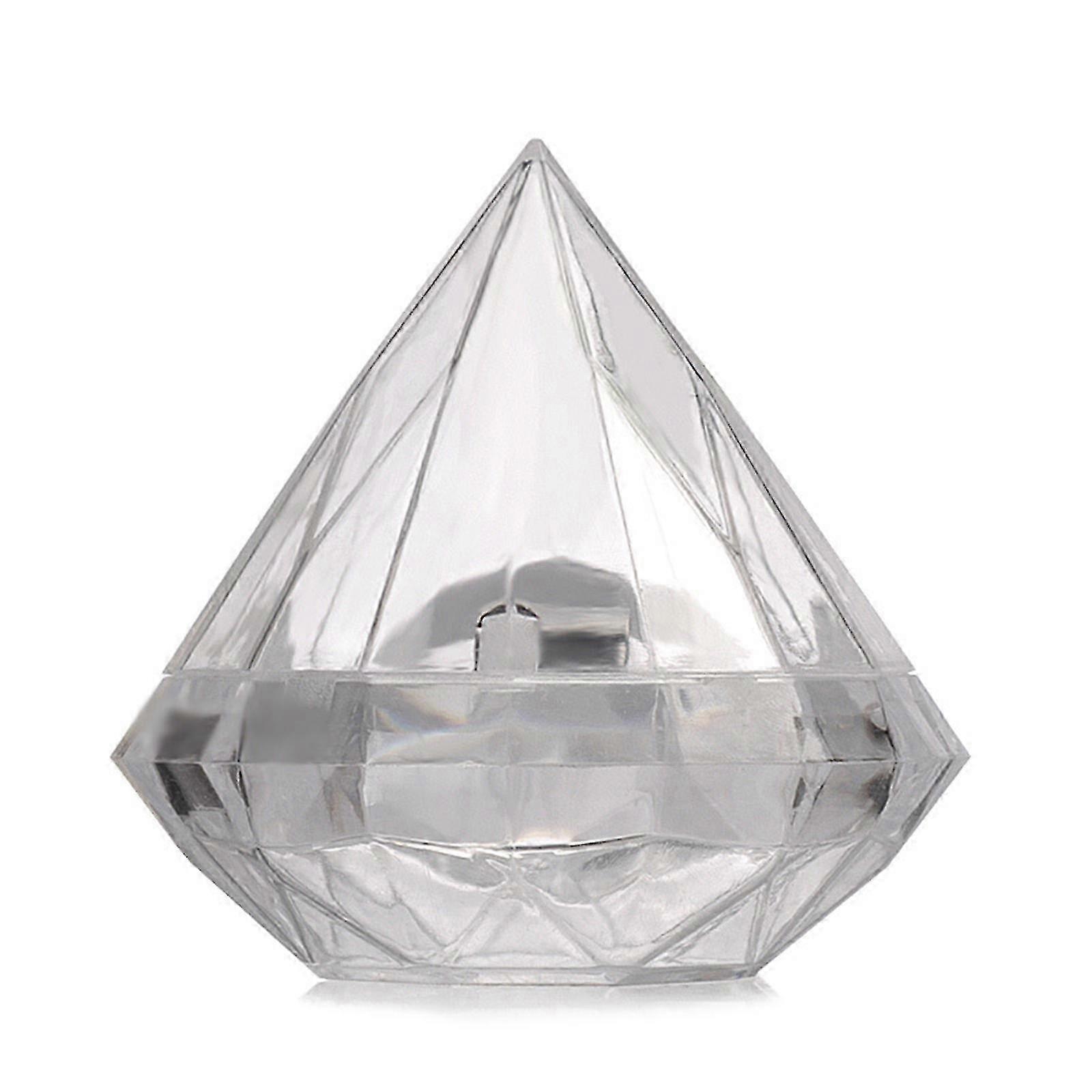 Diamond Shape Clear Plastic Candy Boxes, 12 Pack for Wedding Events