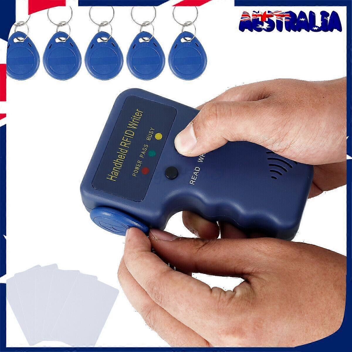 125KHz Handheld RFID Copier ID Reader Writer Programmer Card Duplicator w/ 5 Tag