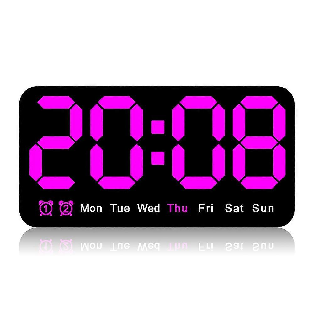 Large Digital Wall Clock,9.5 Inch,Led Alarm Clock with Digits