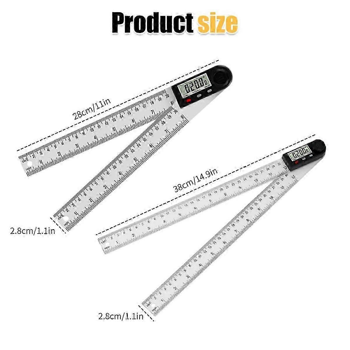 Digital Display Angle Ruler,2-In-1 Precision Ruler & Digital Angle Finder Protractor