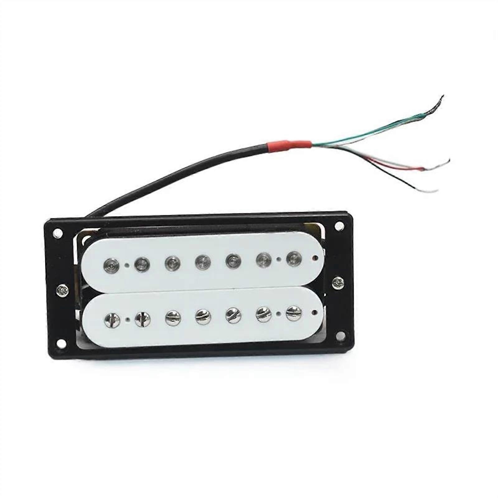 7 String Humbucker Electric Guitar Pickup Bridge Position Dual Coil Split White with Frame
