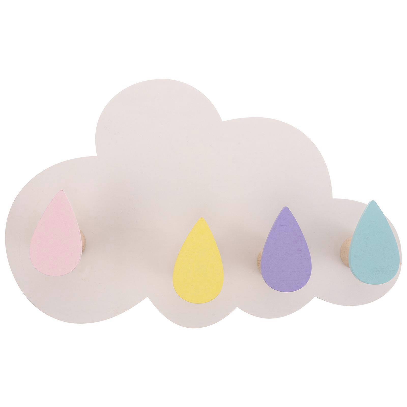 Solid Wood Cloud Coat Hook for Household Hanging