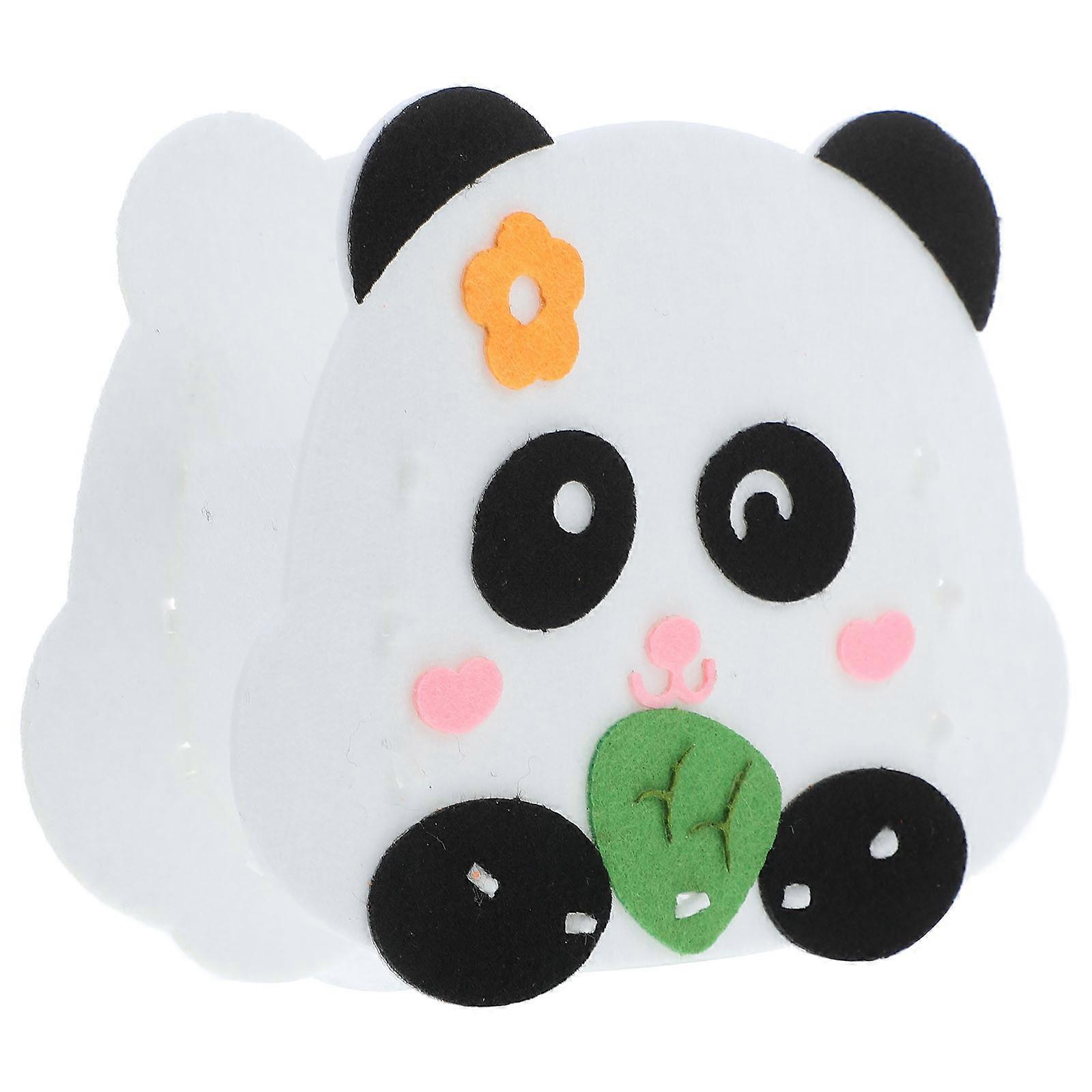 White Felt Panda Pencil Pot for Desk Craft Activity Kit