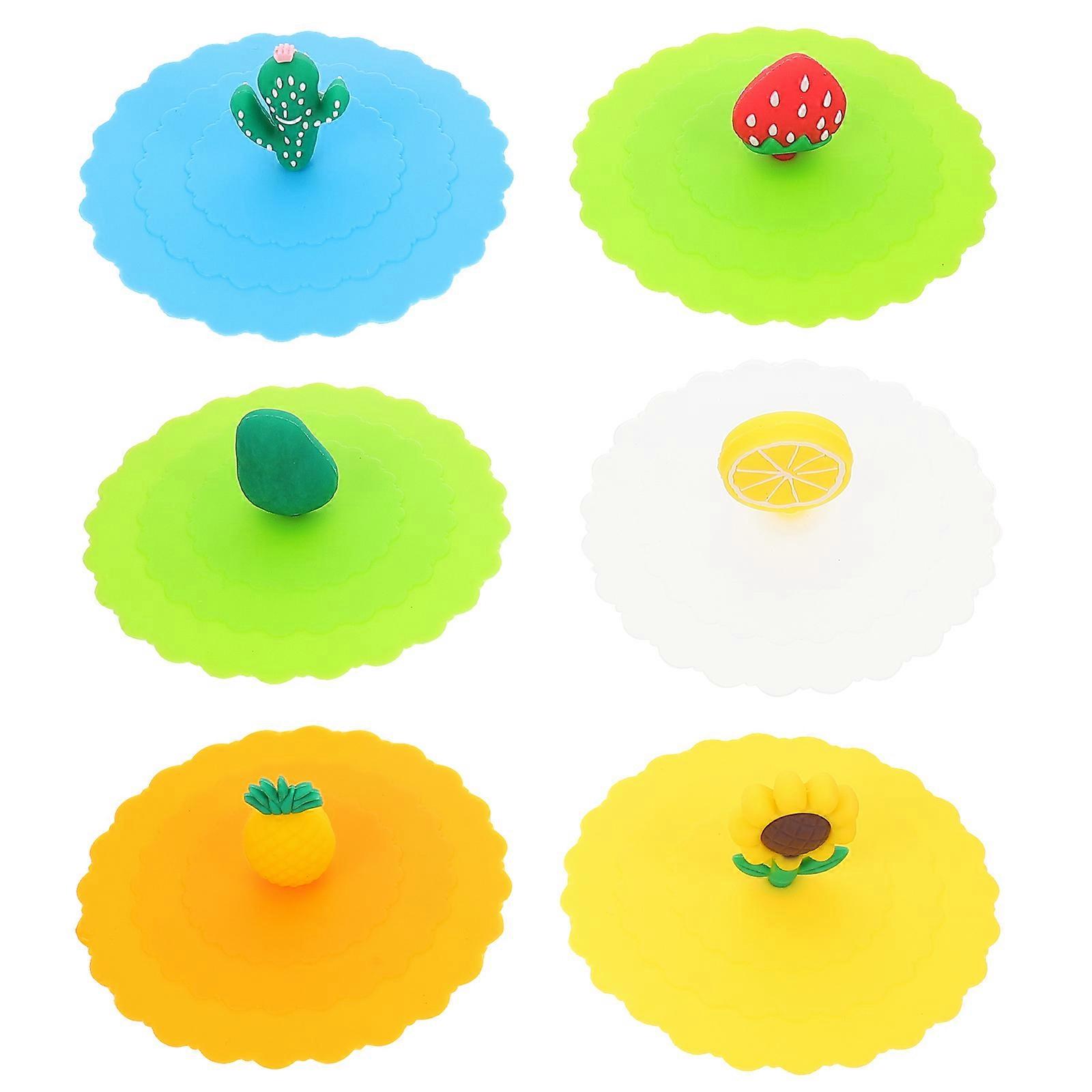 Silicone Mug Lid Assorted Colors for Protection 6Pcs Set