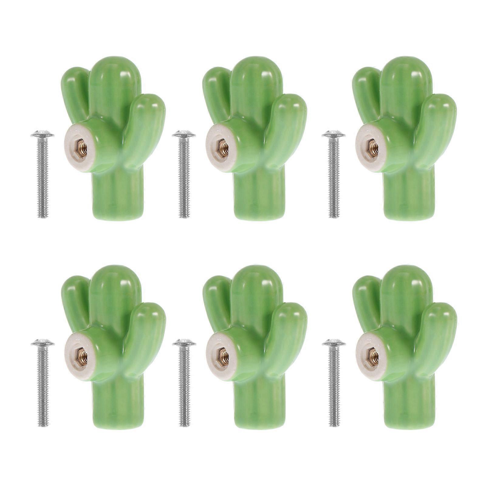 Porcelain Drawer Pulls Handles Easy Installation Modern Design Wardrobe 6Pcs