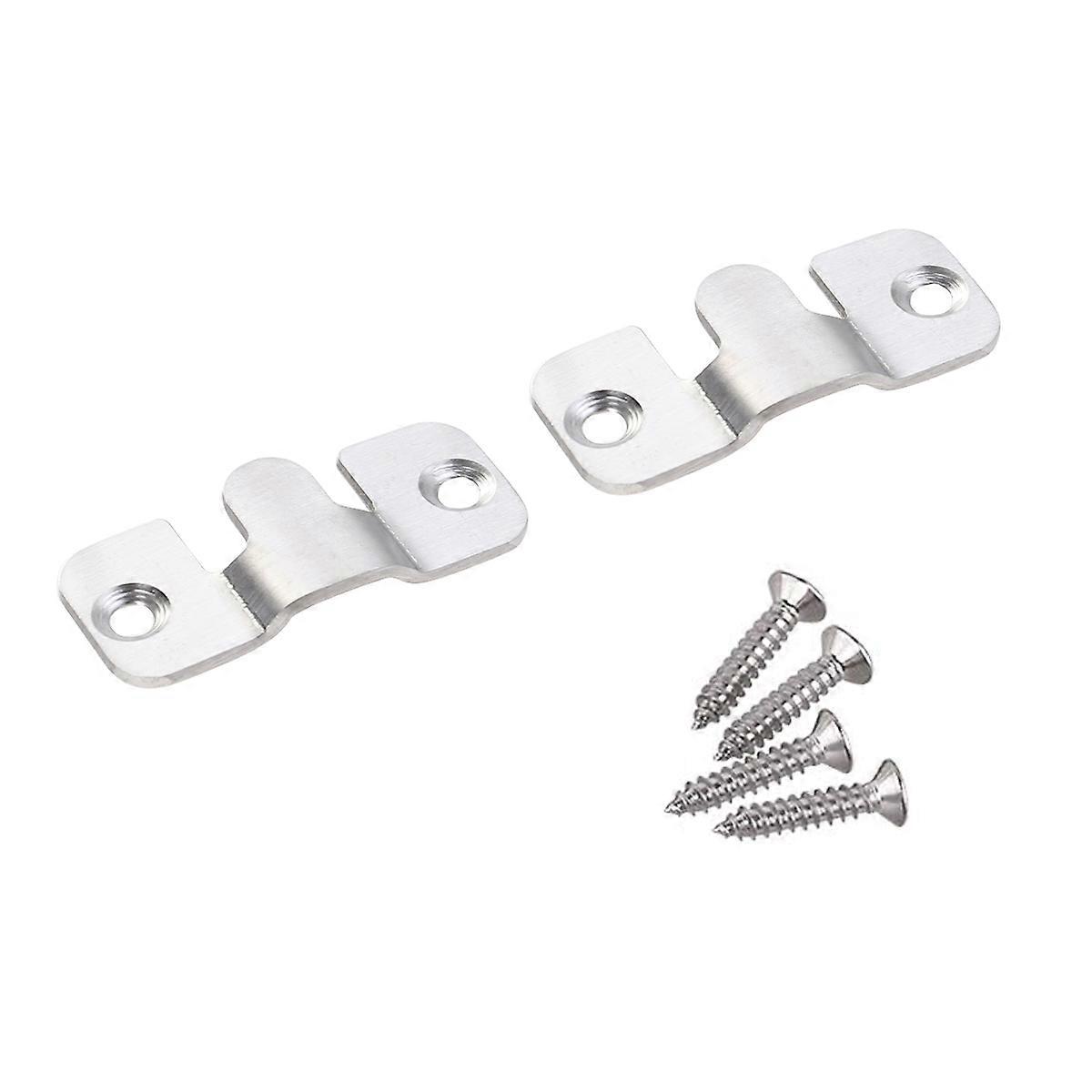 Hooks for Picture Stainless Steel Hanging Hooks Interlocking 4Pcs Silver