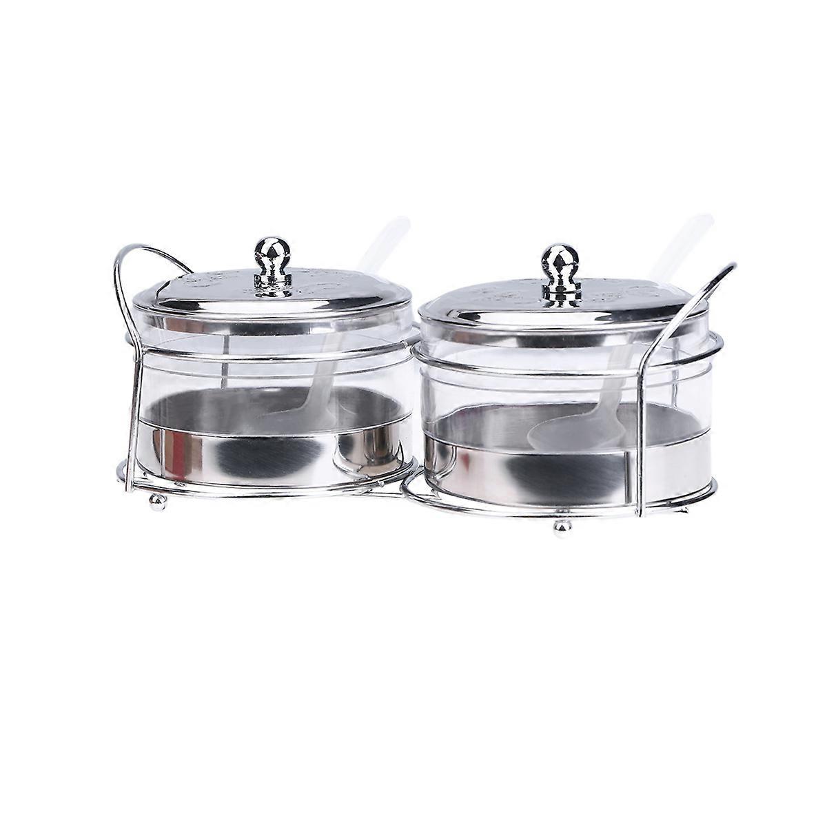 Condiment Container Stainless Steel with Lid for Kitchen Use 2-Box