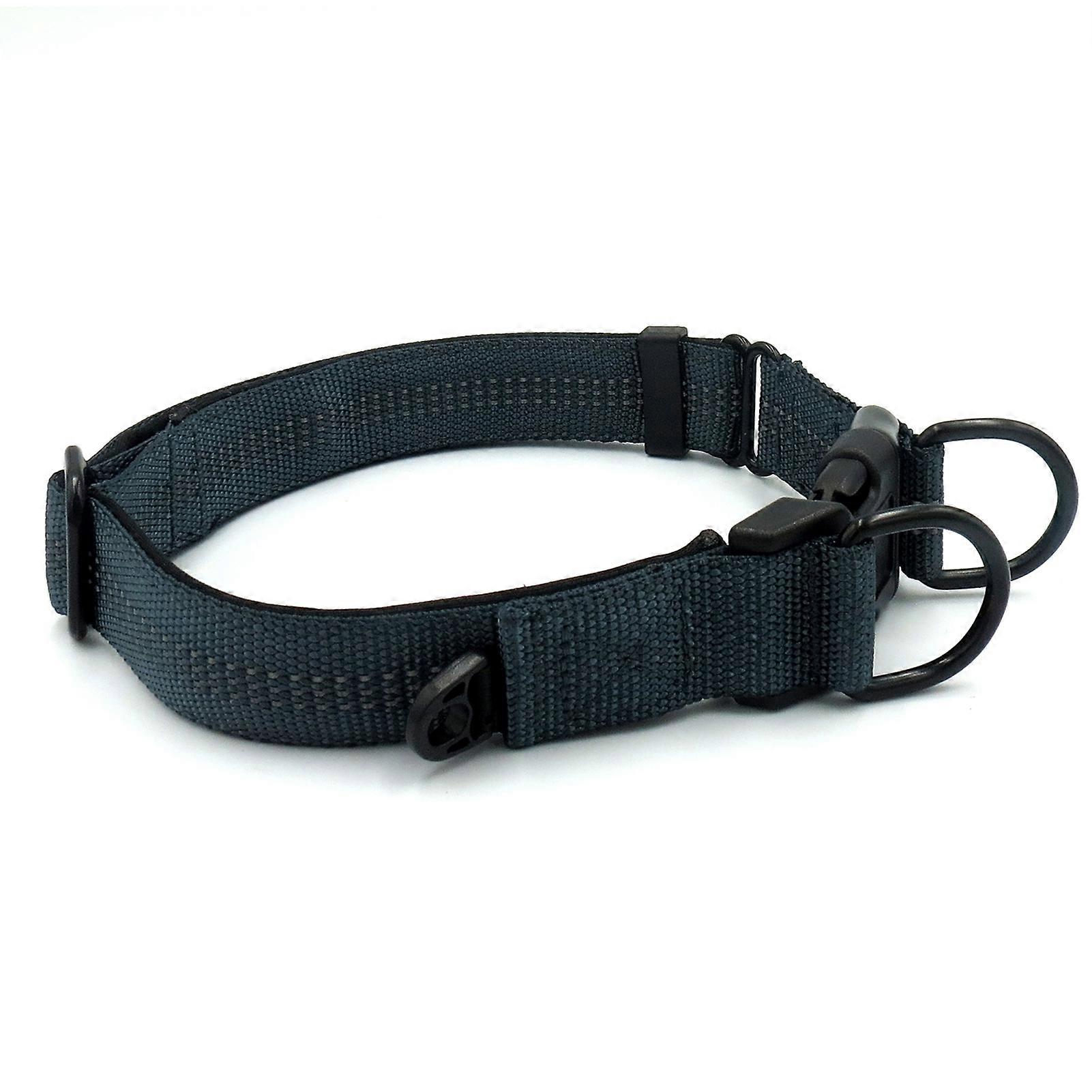 Adjustable Double D Ring Reflective Nylon Pet Collar Belt for Medium Large Dog