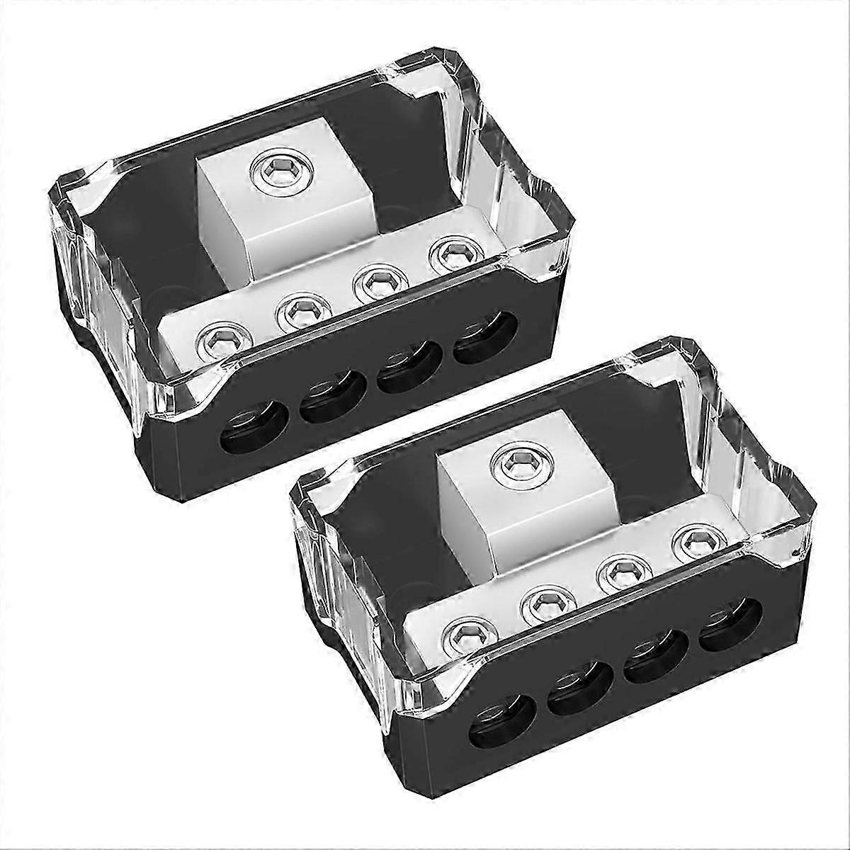 4 Way Power Distribution Block Amp Ground Distribution Block 2pcs