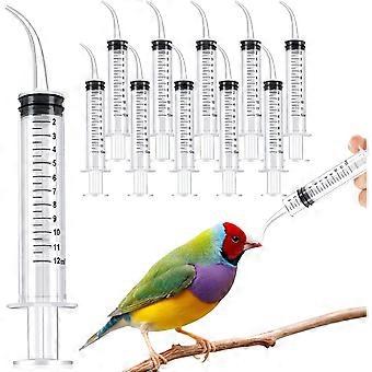 12 stycken fågelsprutor, 12 ml flytande sprutor för små hundar, katter, valpar, kattungar och andra smådjursuppfödningstillbehör