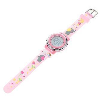 Montre électronique étanche pour enfants avec bracelet à motif dessin animé