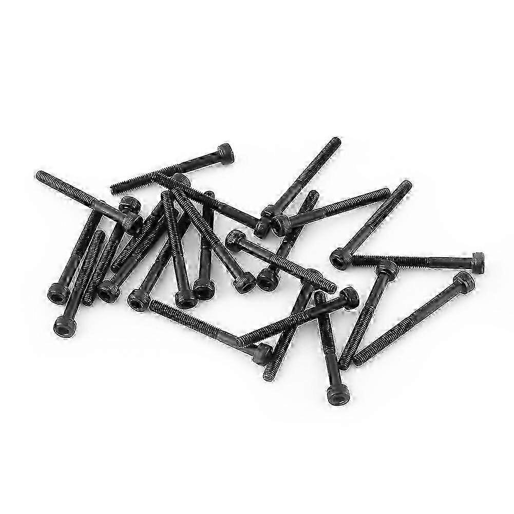 M3 Black Hex Socket Cap Head Screw Bolt Set (M3x30mm, Partial Thread, 24pcs)