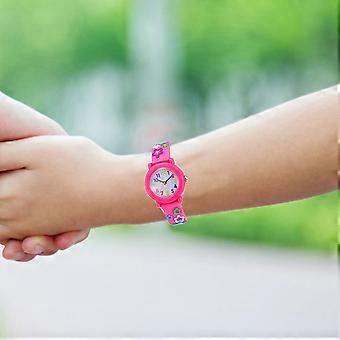 Waterproof Kids Watch Cartoon Wrist Watch for Kids 1Pcs Pink Quartz Movement