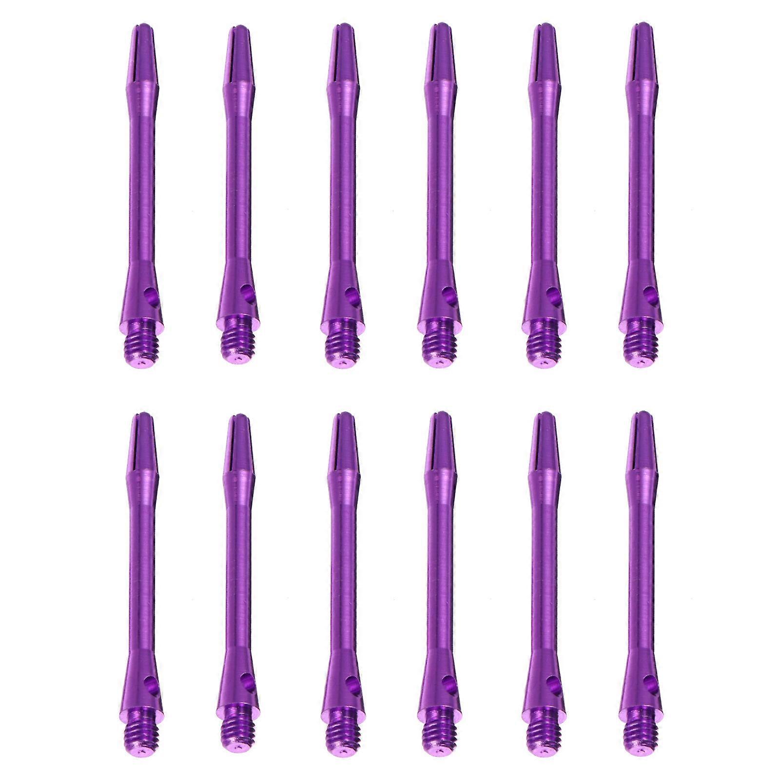 12 tiges de fléchettes violettes en alliage d'aluminium, filetage 2BA, pour jouer