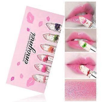 Batom Bright Flower Crystal Jelly - Cosmético labial mágico que muda de cor com a temperatura para um look divertido