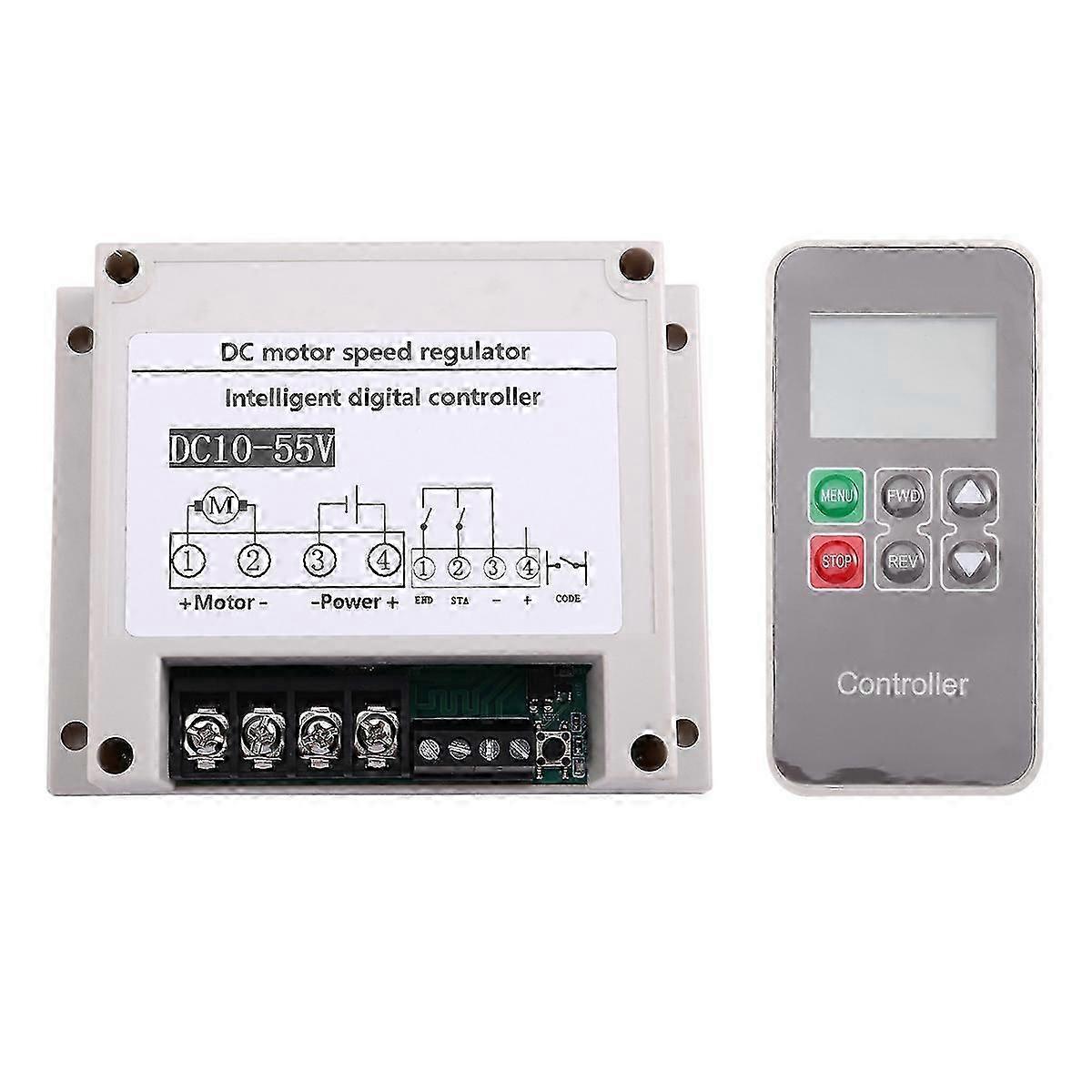 DC 10-55V 30A Brushed Motor Speed Controller with Voltage Current Display Remote Control Module for DIY