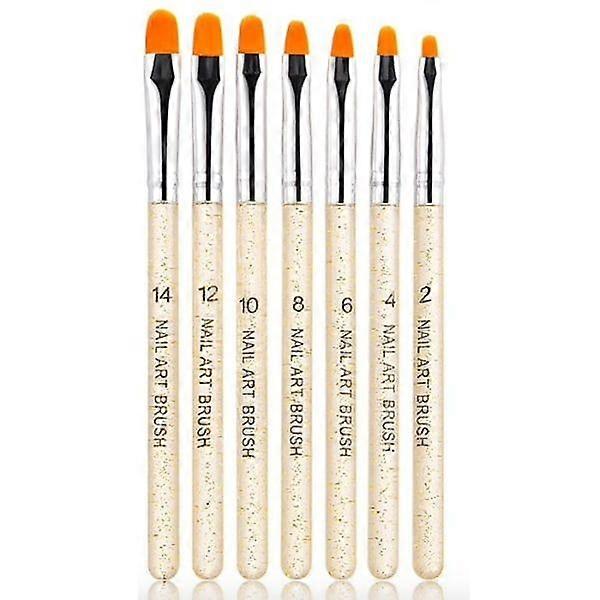 7 pcs Acrylic/ brushes nails - gold