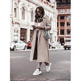 Womens Coat Winter Mid-length Jaquetas quentes com casaco de cinto duffle