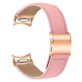 Wrist Strap with Rose Gold Quick Release Connector For Samsung Galaxy Watch4/ Watch5 Genuine Leather Watch Band