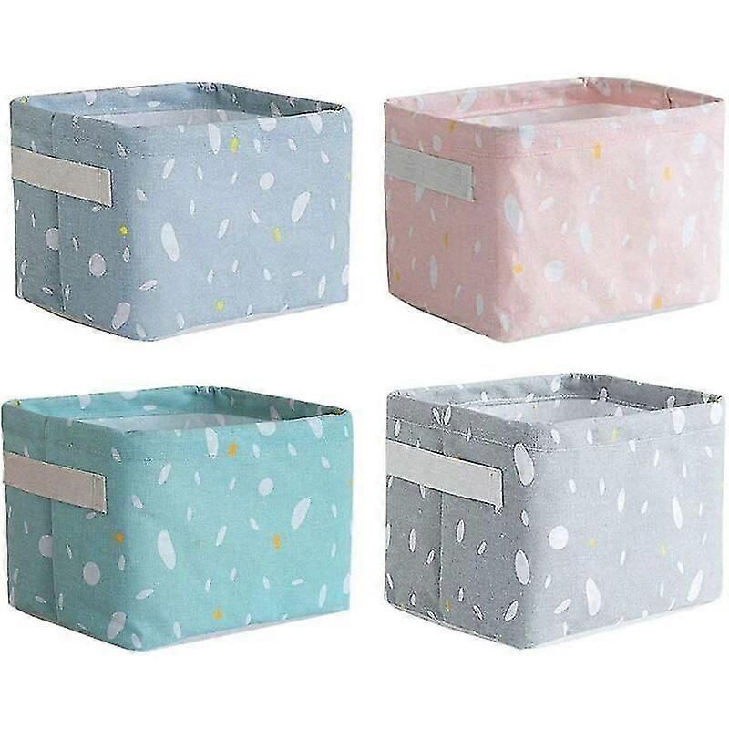 Small Storage Baskets, Healwe 4 Pack Mini Square Foldable Storage Bins