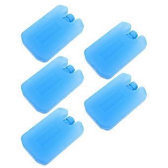 5 unidades de pacotes de gelo reutilizáveis: ventiladores de ar condicionado Cristais de resfriamento Caixa Blocos de freezer Cooler Cold Packs para escritório Home Camping Outdoor Lunch Bag