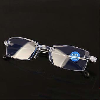 Vintage Blue Light Blocking Reading Glasses, Smart Adjustable Focus +1.0 to +3.5, Soft Nose Pads Anti-Slip, Eye Protection UV Filter, for Home Office 