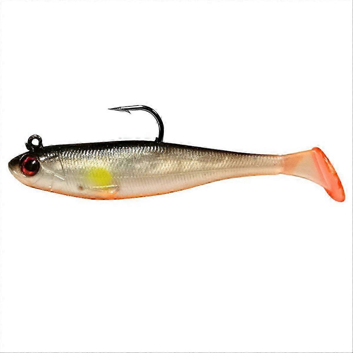 9cm single hook T-tail bait set with built-in lead block