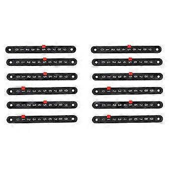 12Pcs Soccer Tabletop Scoreboard Mini Snooker Score Board Scorer Pointers and Number Strip for Table Games Counter